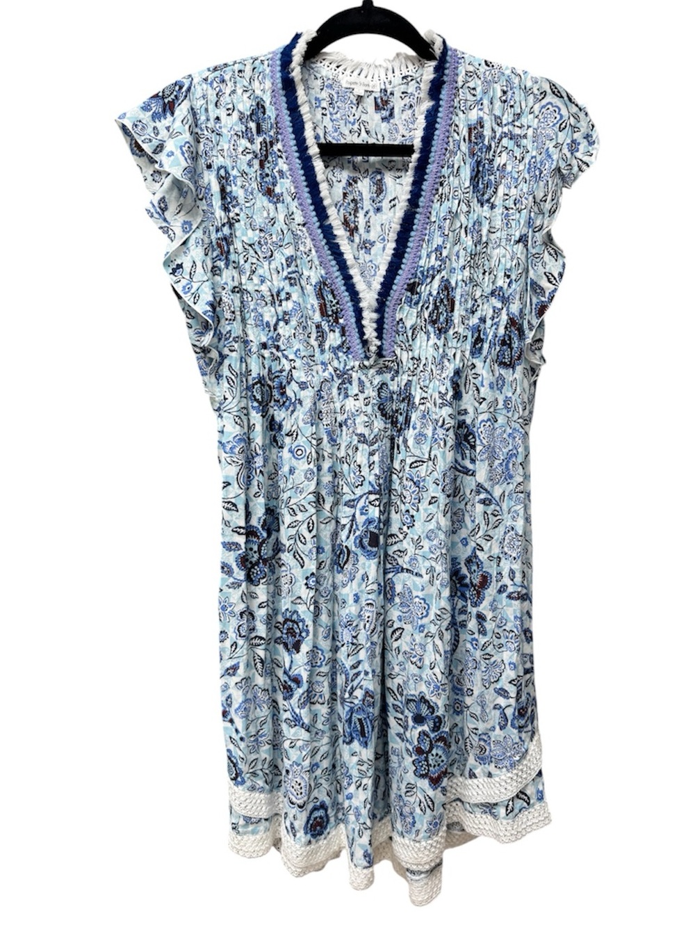 Poupette St Barth Sasha Mini Dress Blue Floral